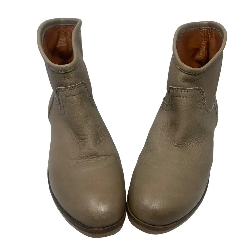 LUCKY BRAND Garmann Taupe Leather Pull‎ On Booties